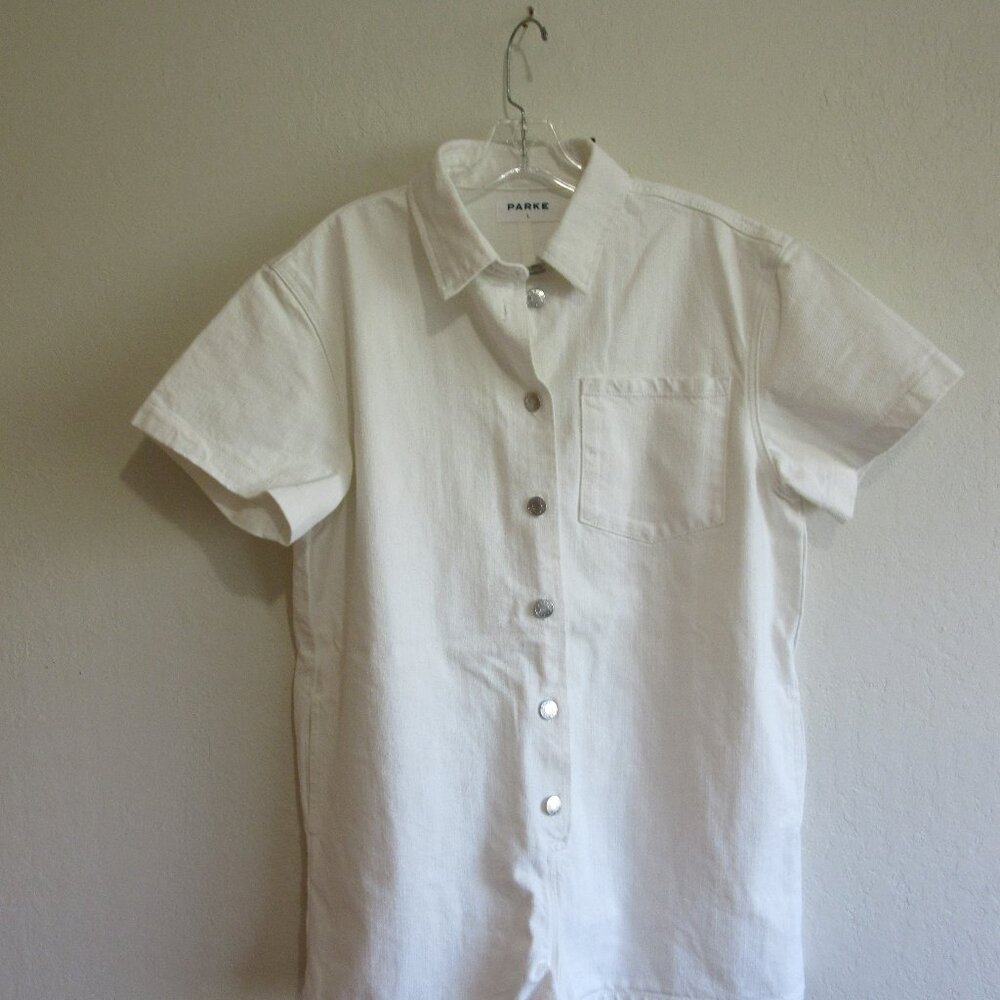 PARKE White Denim L Romper